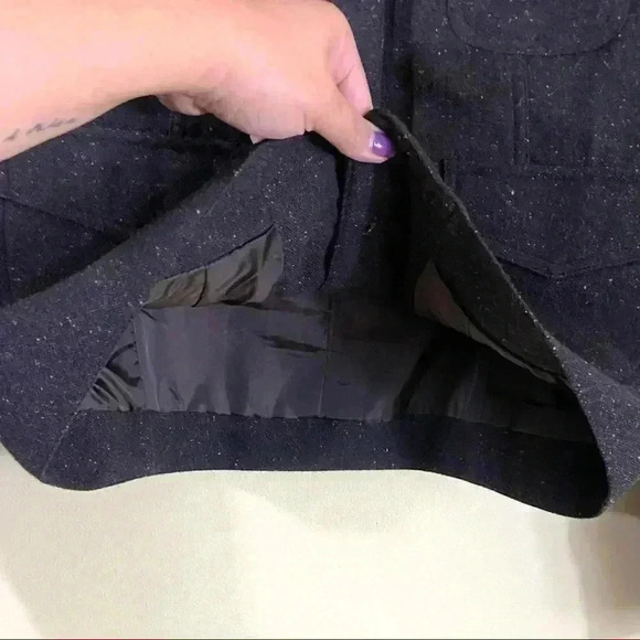 Coldwater Creek Chocolate Brown Collared Wool Safari Tweed Zip Blazer Jacket (S) - Picture 6 of 12